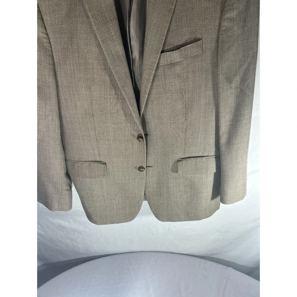 Ralph Ralph Lauren Men's Blazer 42R Silk Wool Tan Micro-Check 2-Button Dillard's